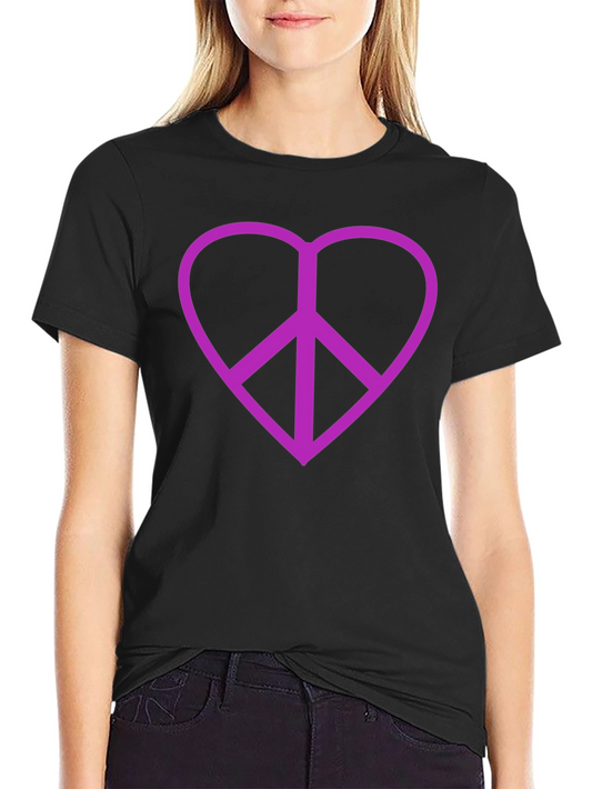 Peace Heart T-Shirt - Black Cotton Blend