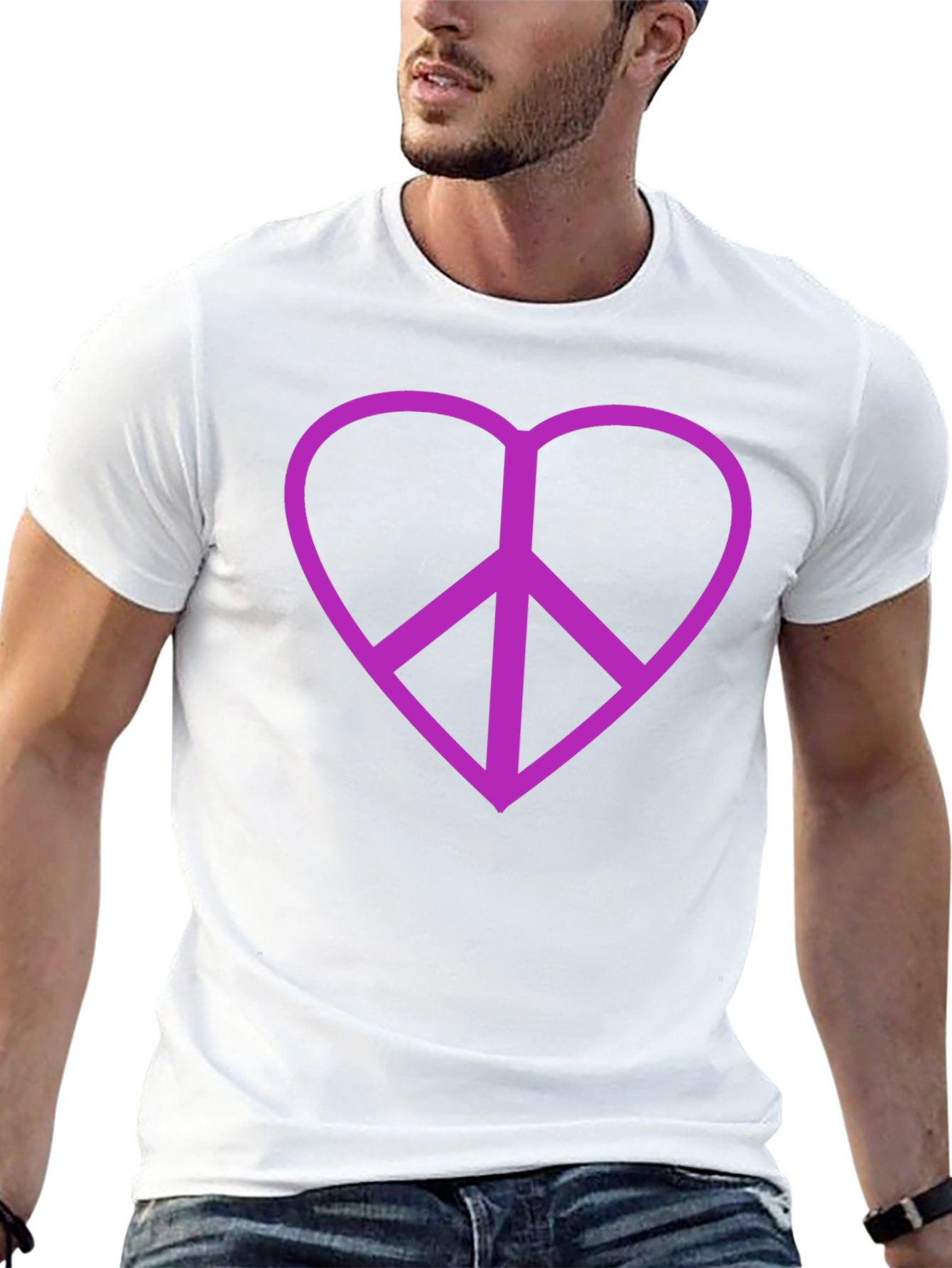 Peace Heart T-Shirt - Black Cotton Blend