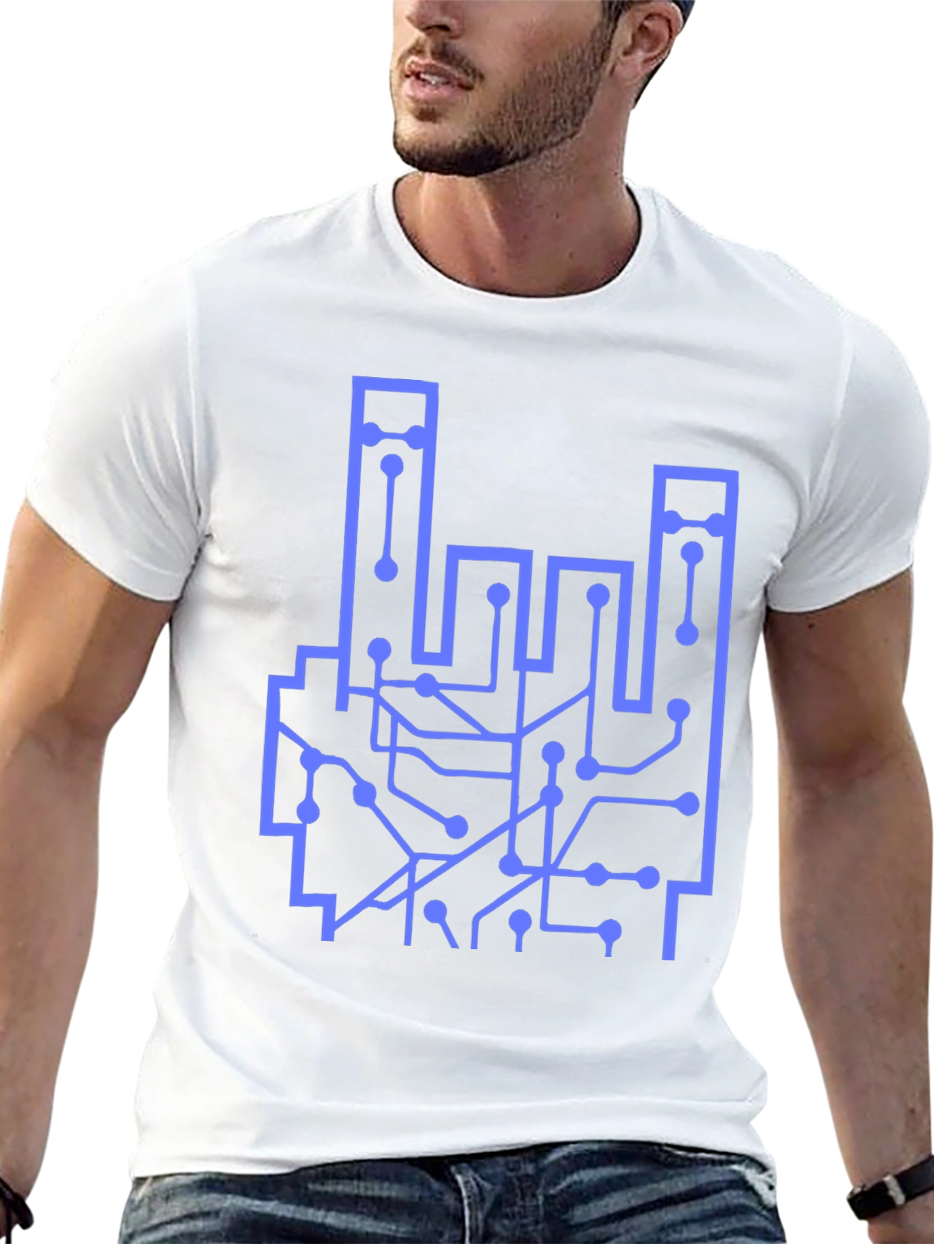 Circuit Board Hand Graphic T-Shirt