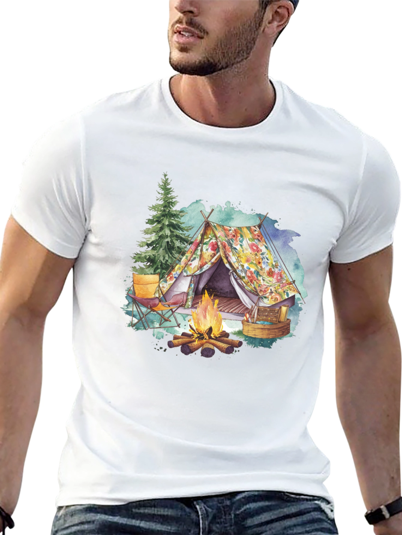Floral Camping Tent T-Shirt