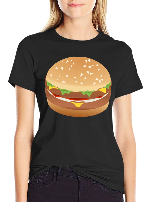 Burger Graphic Black T-Shirt - Foodie Fashion