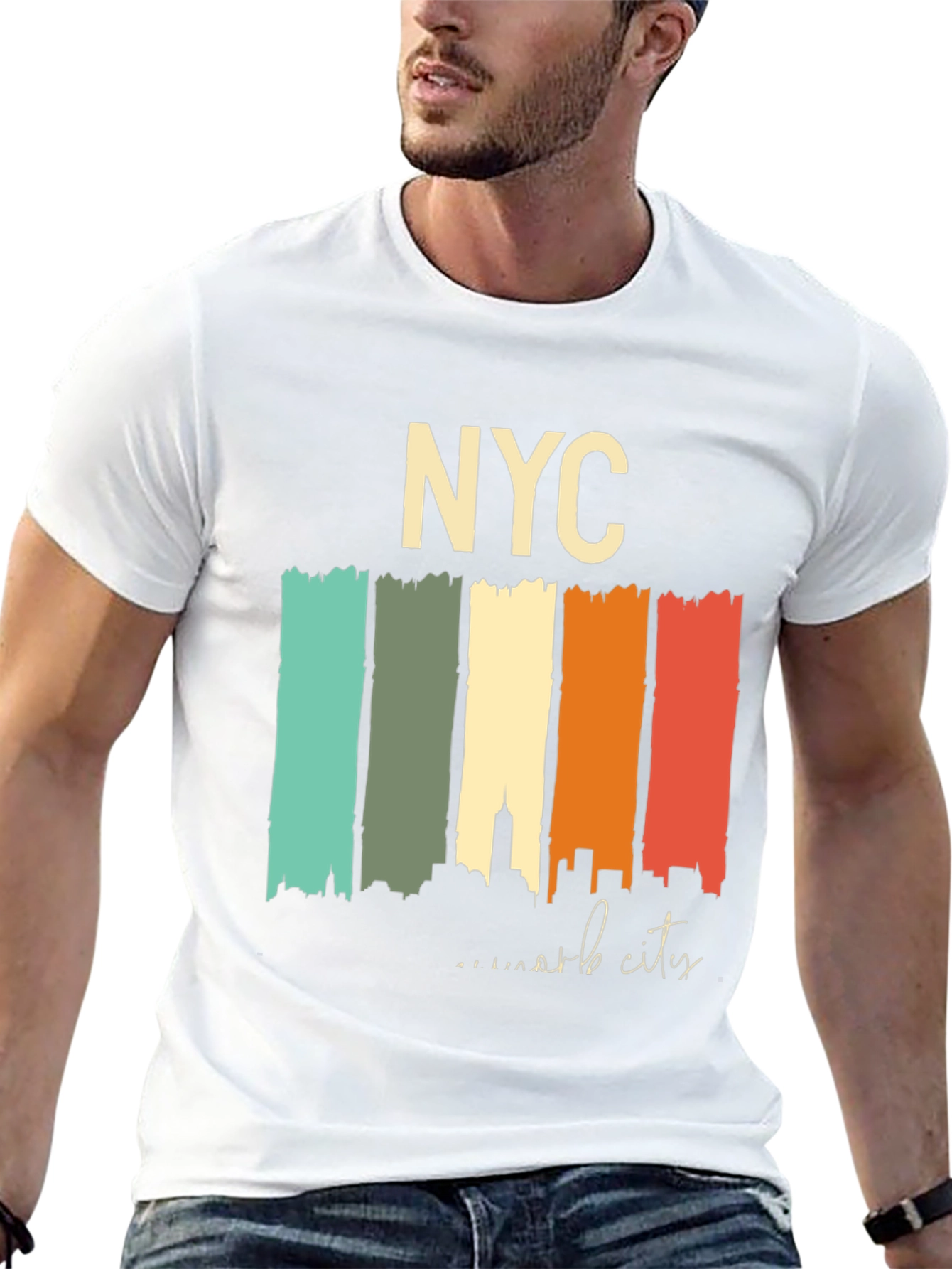 NYC Skyline Retro T-Shirt - Urban Style
