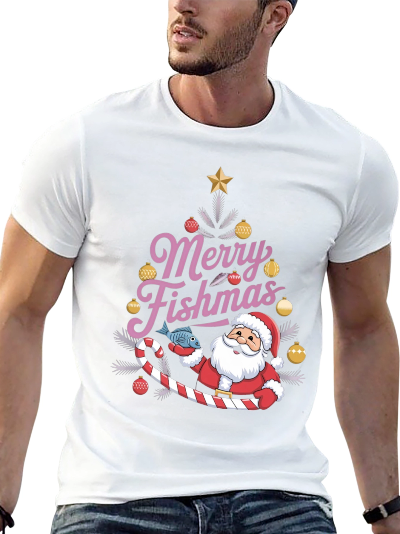 Merry Fishmas Santa T-Shirt