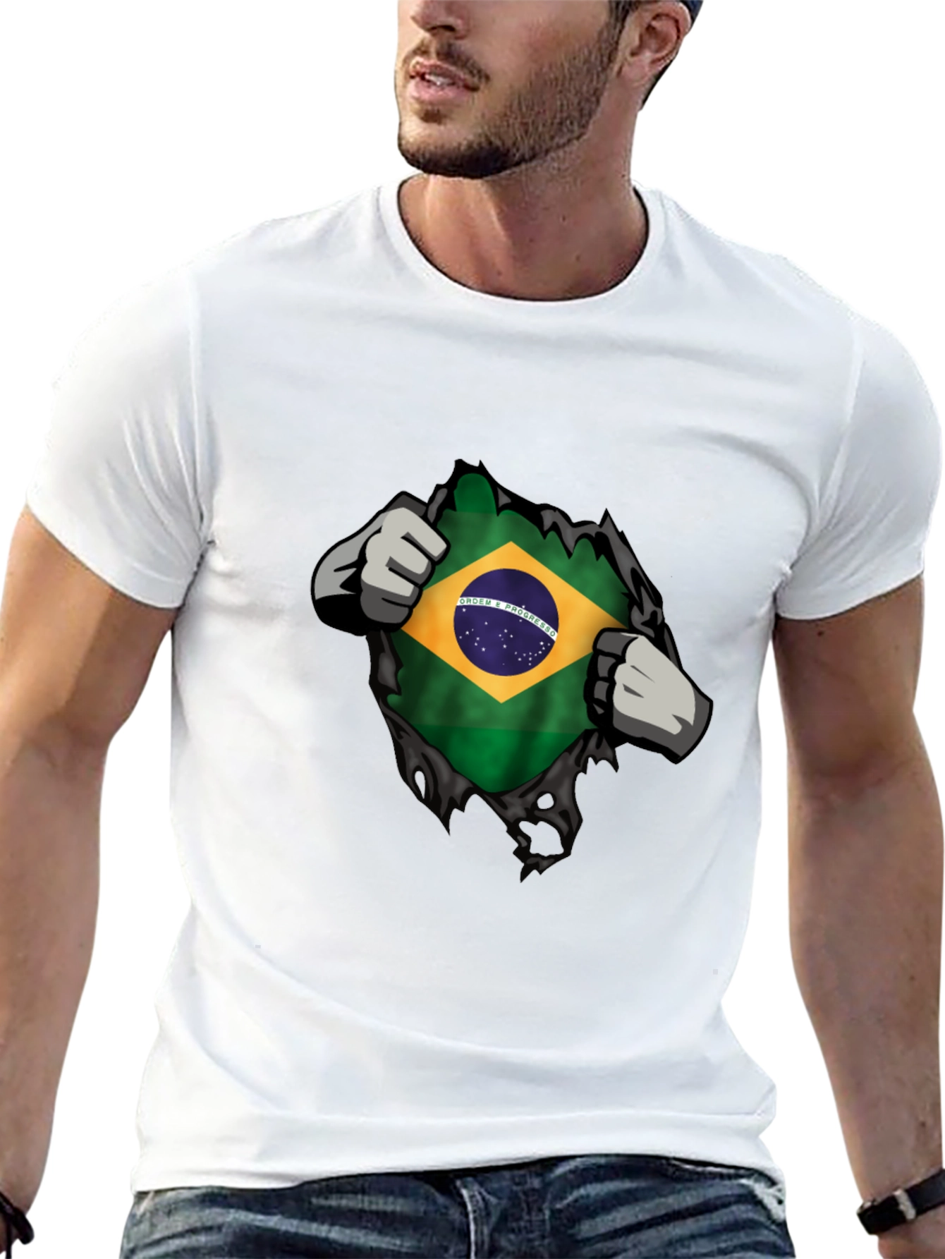 Brazilian Flag Ripped T-Shirt - Patriot Pride
