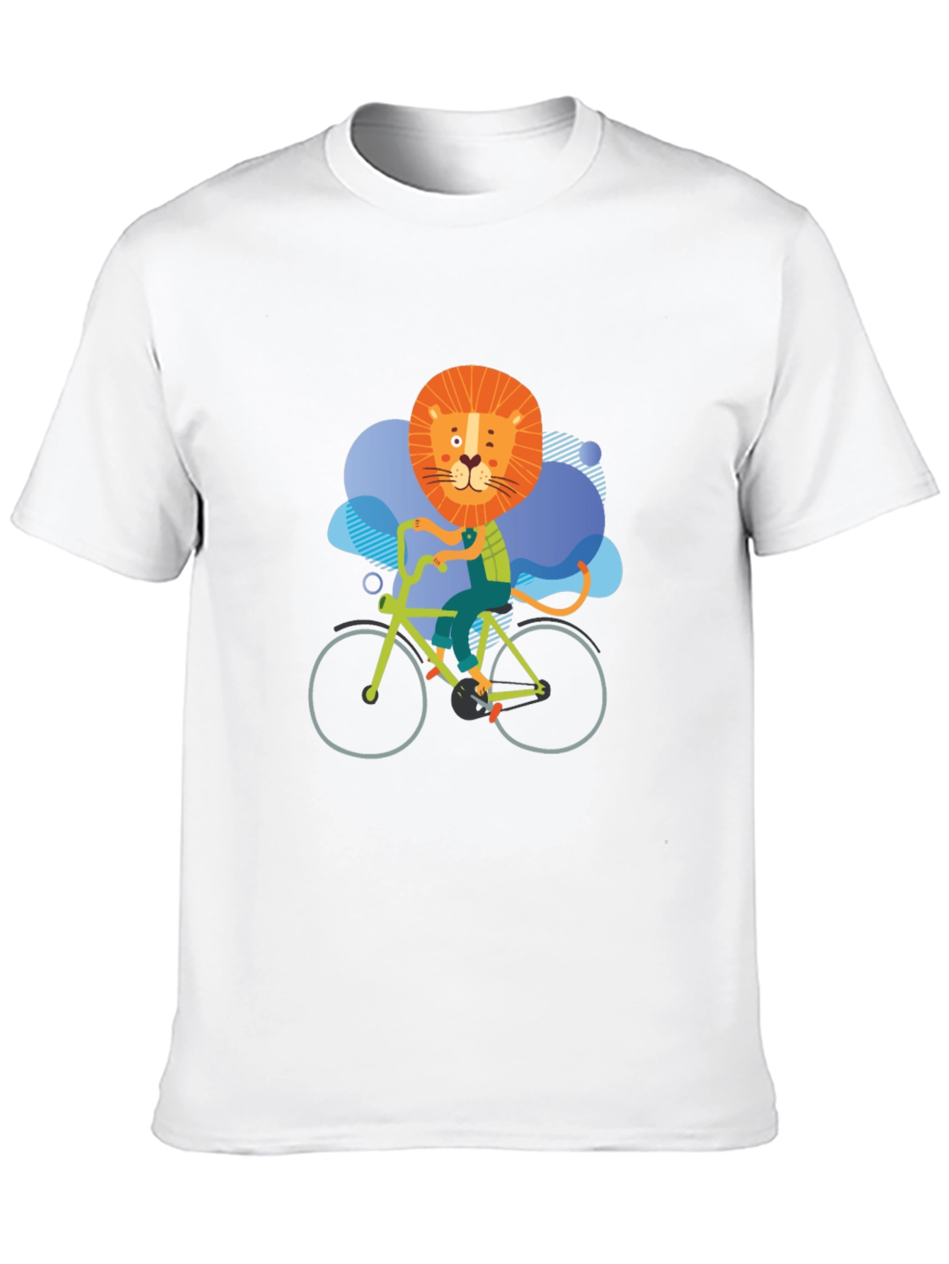 Lion Riding Bike Graphic Tee - Black