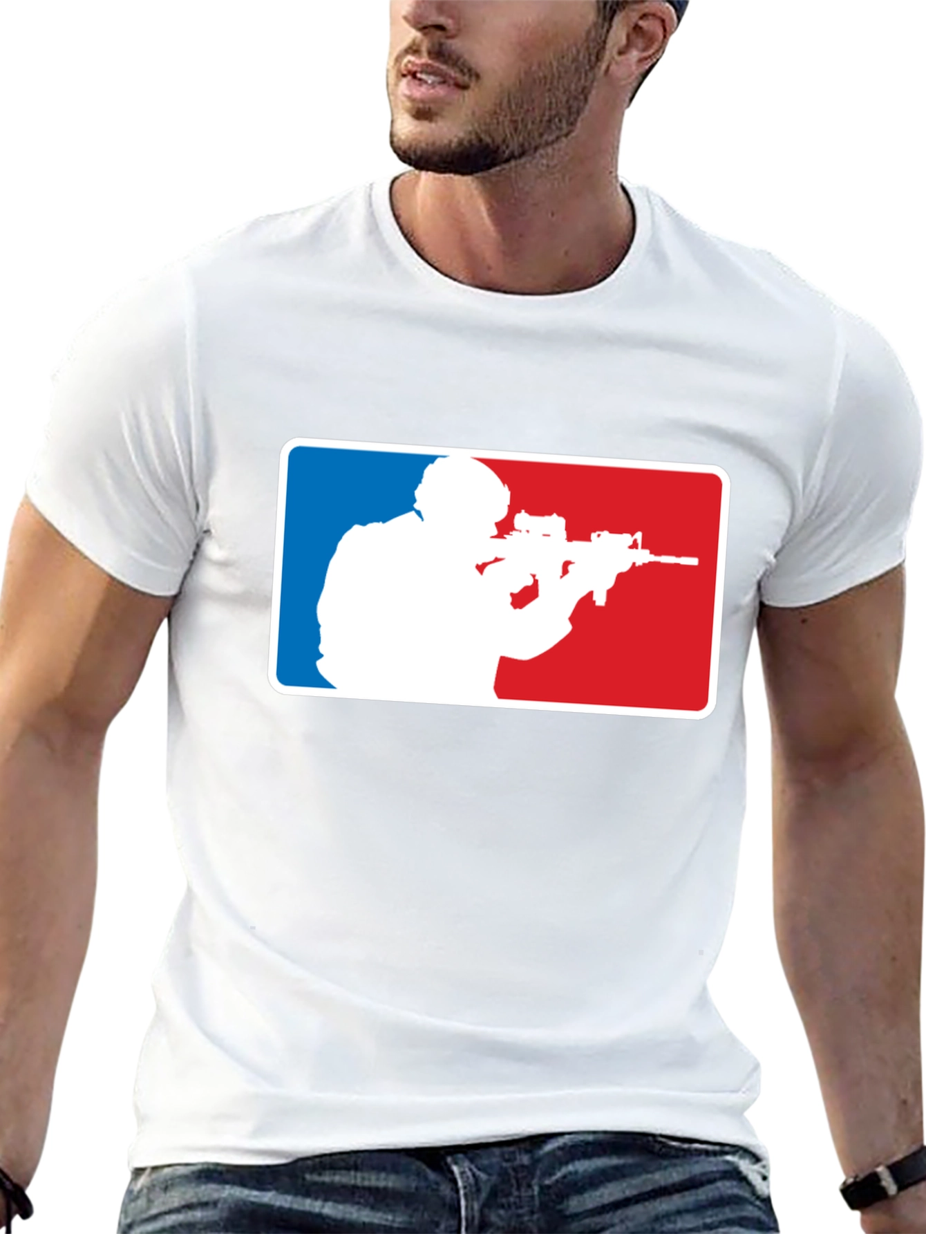 Tactical Shooter Graphic T-Shirt - Black