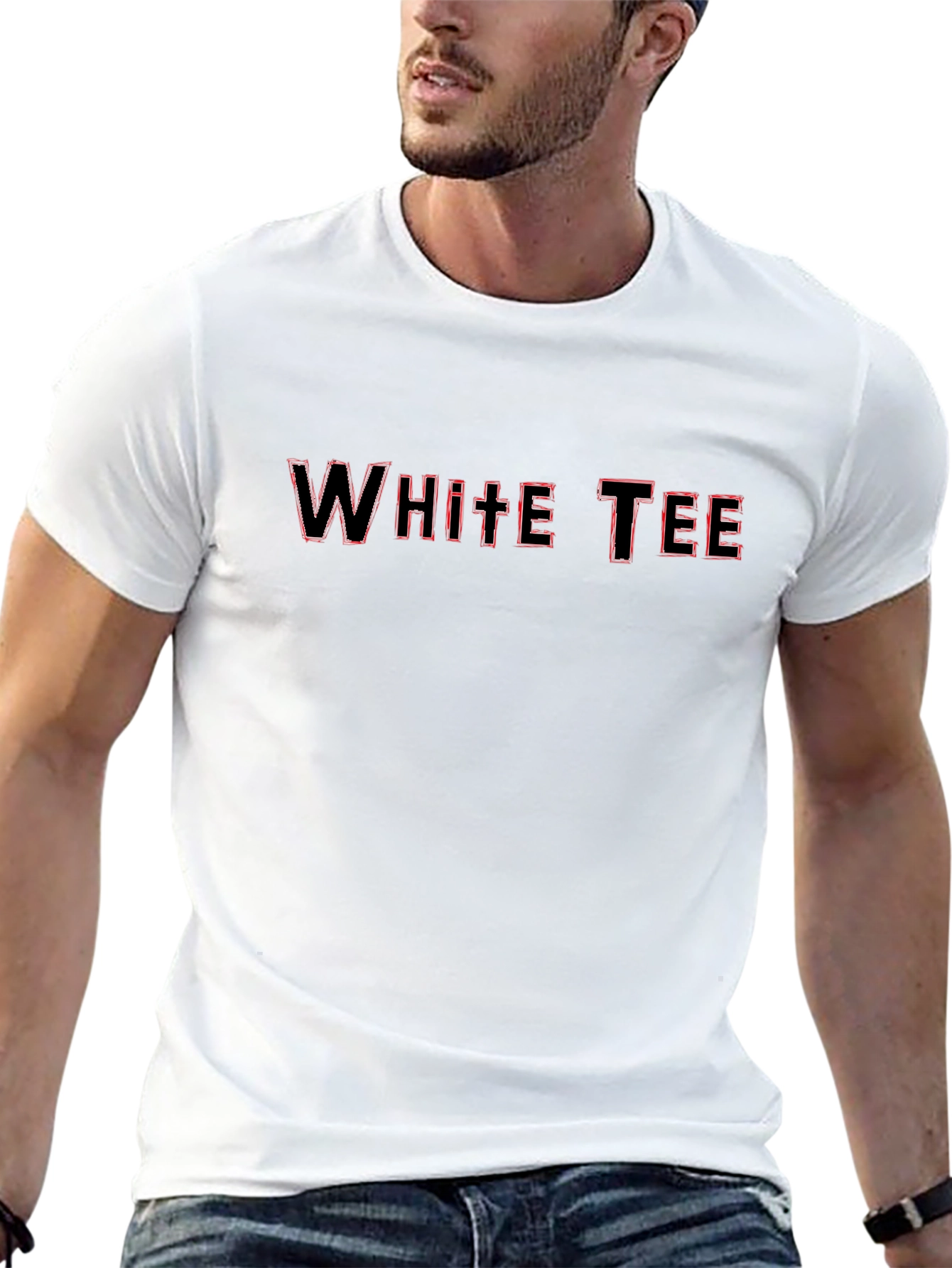 Mens Graphic Tee - White Tee Design