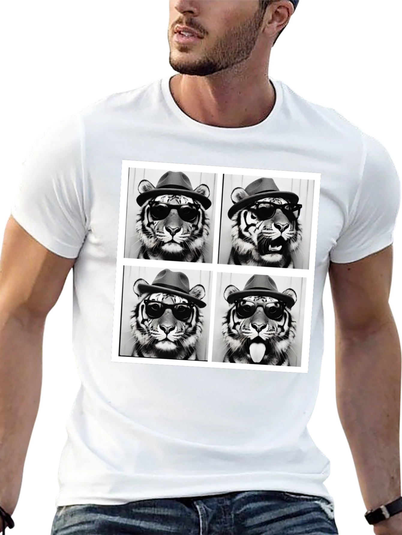 Tiger Collage Graphic Tee - Cool & Unique Style