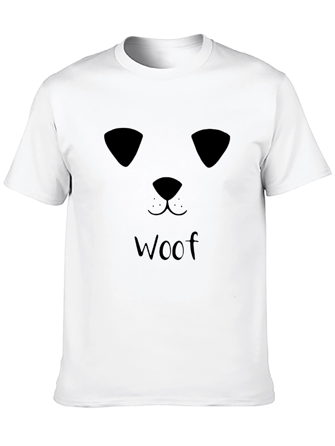 Woof Dog Face T-Shirt - Minimalist Design