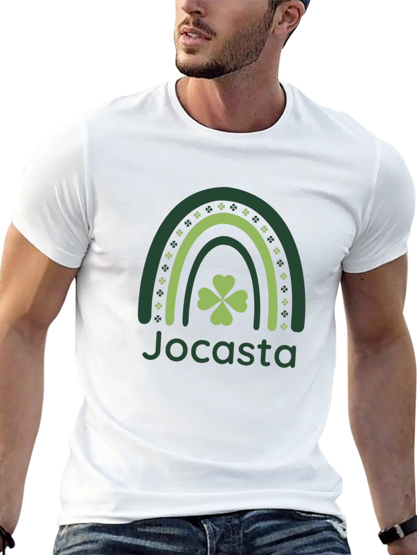 Jocasta St. Patricks Day Rainbow Clover T-Shirt