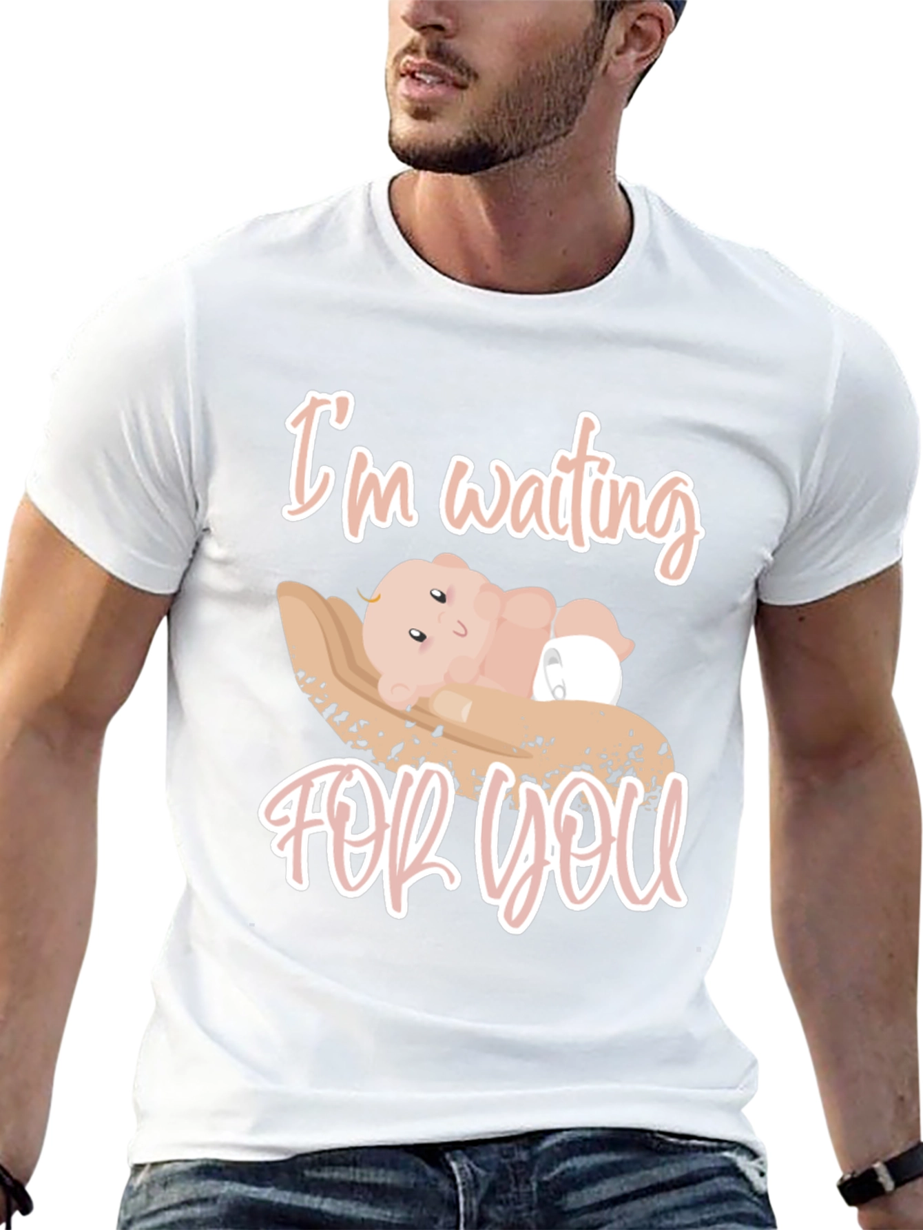 Cute Im Waiting For You Baby Graphic Tee