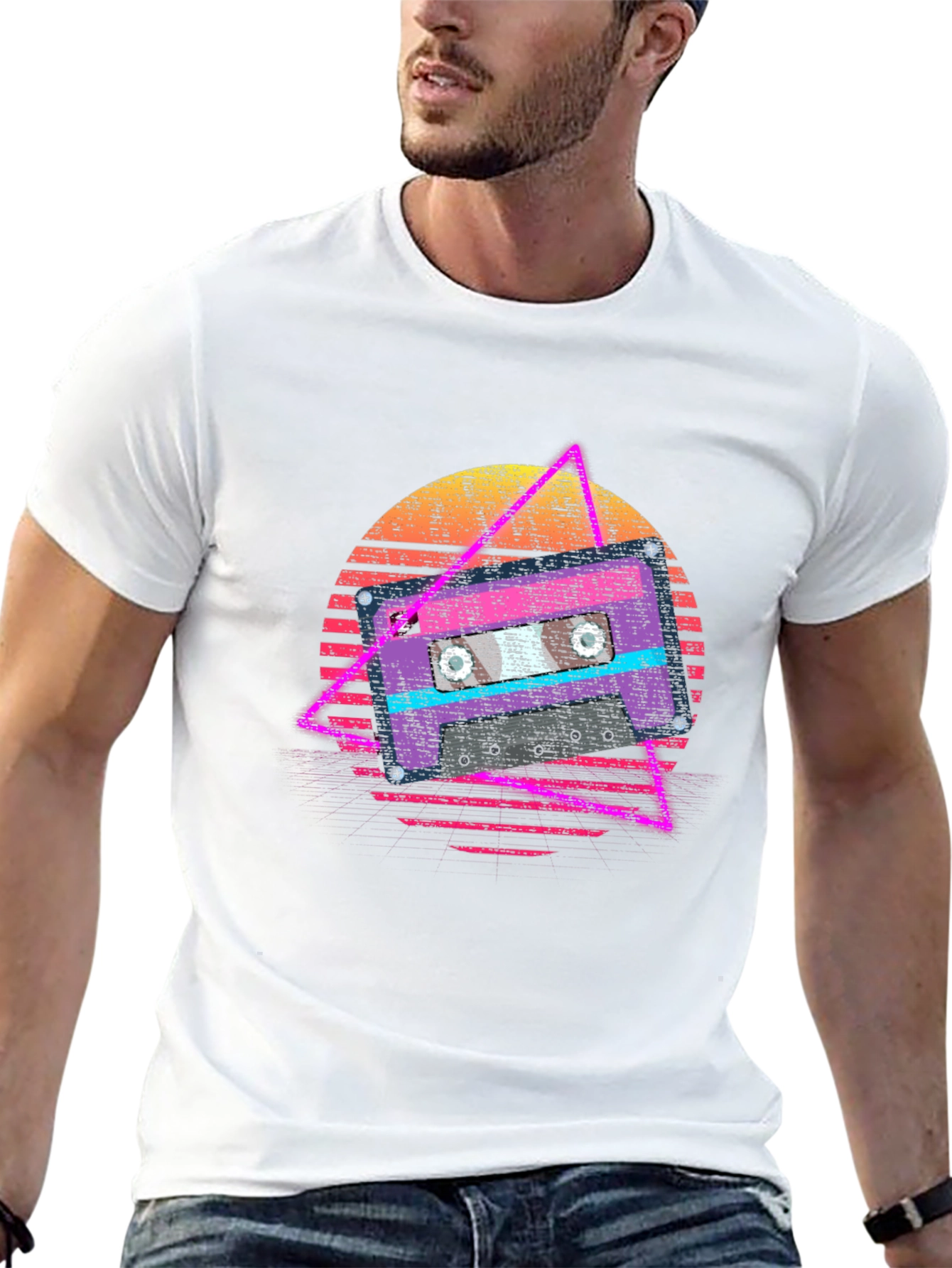 Retro Cassette Tape Graphic Tee - 80s Vibe T-Shirt