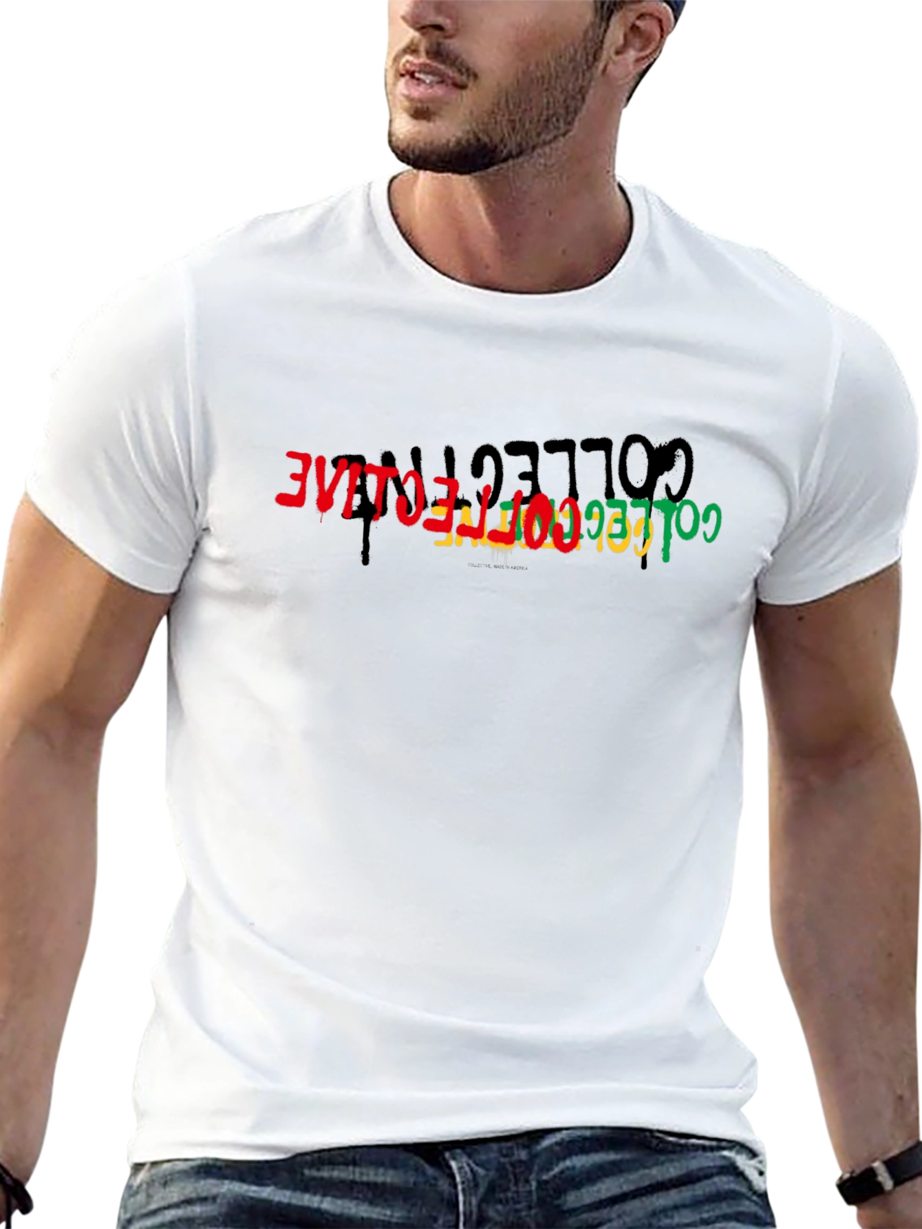 Collective T-Shirt - Black Cotton Tee with Graphic Print