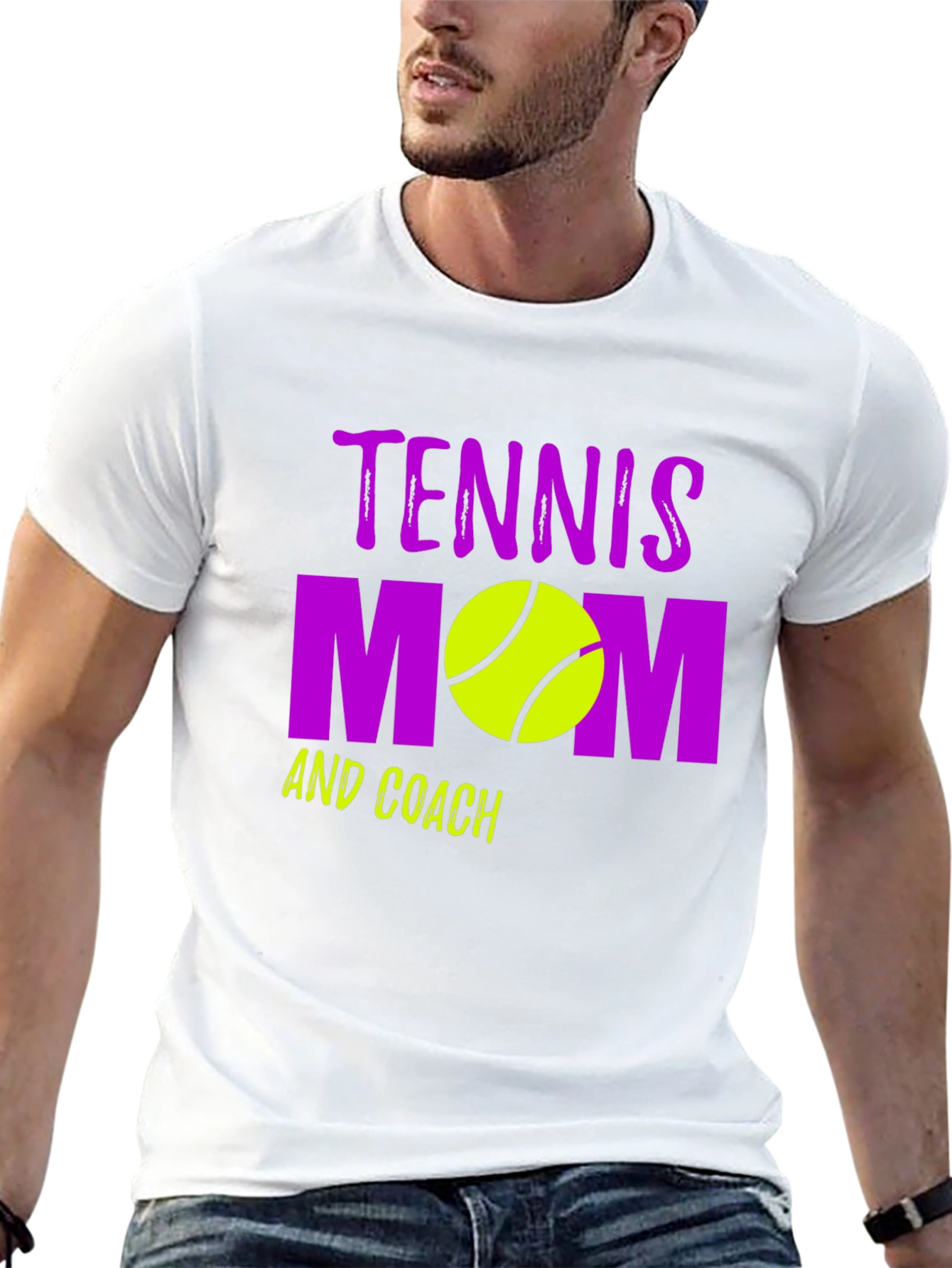 Tennis Mom and Coach Black Graphic T-Shirt