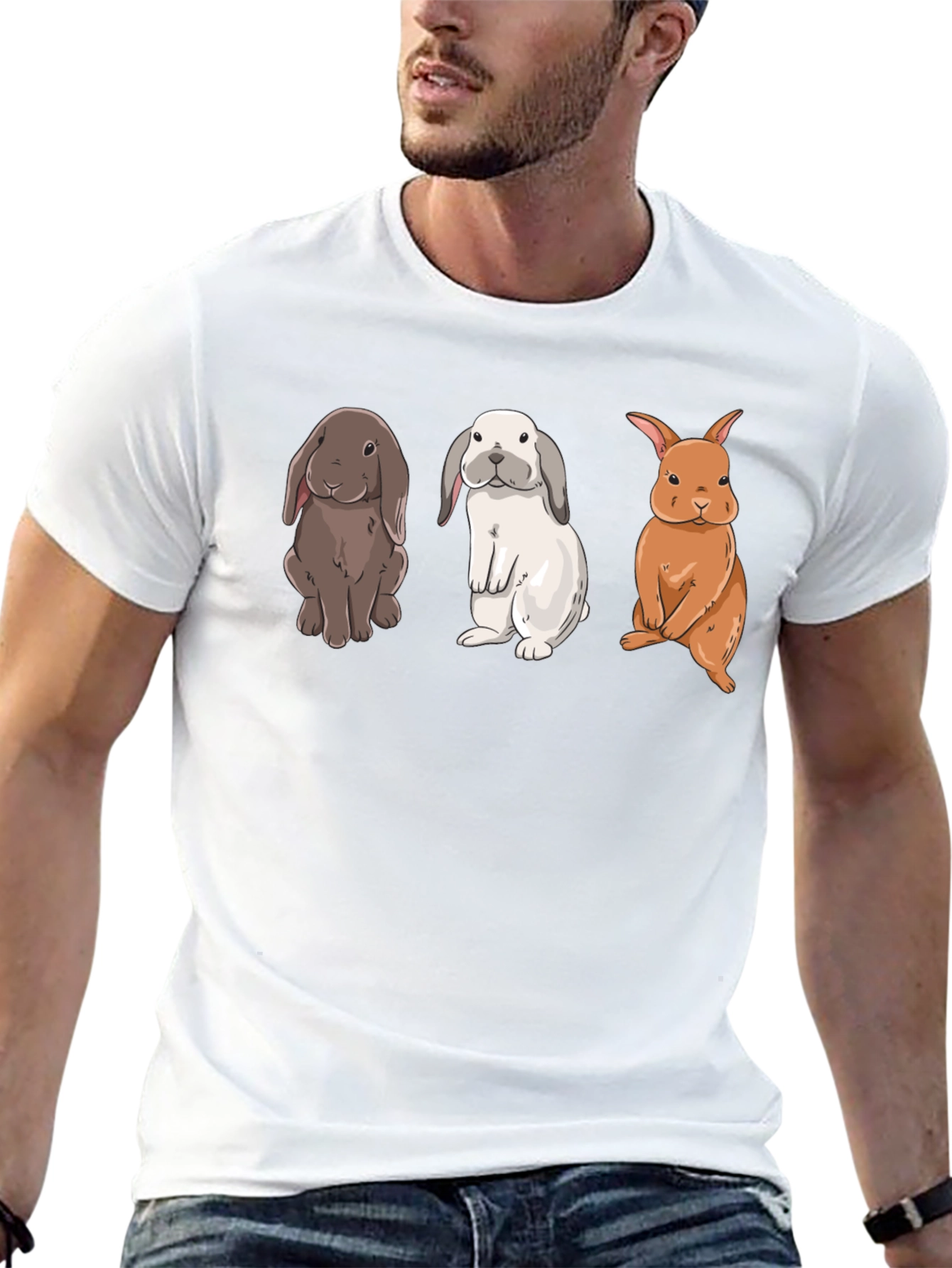 Rabbits Graphic T-Shirt Cute Bunny Tee Unisex