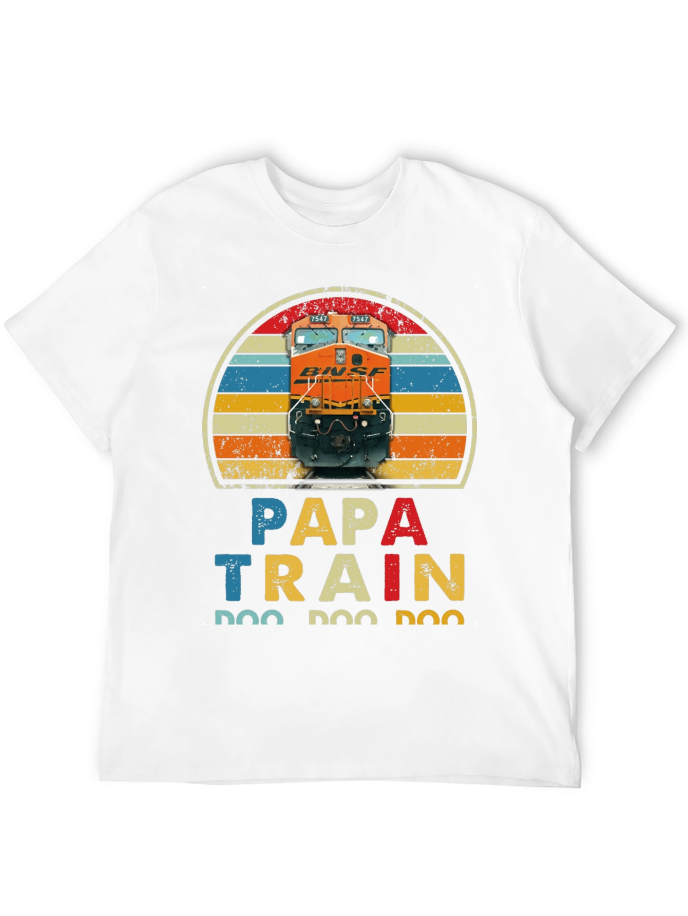 Papa Train T-Shirt - Retro Style Train Lover Tee
