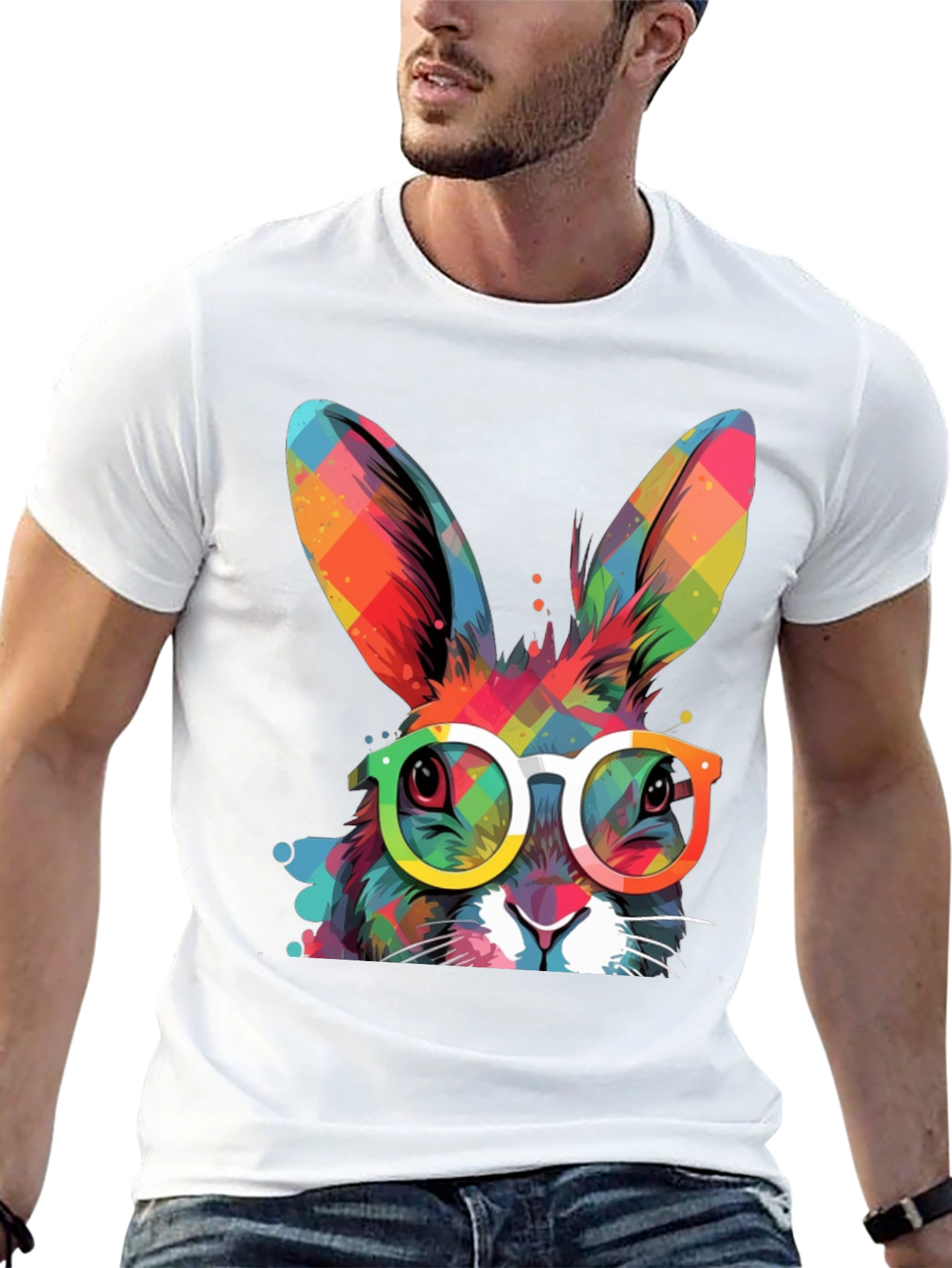 Cool Bunny Graphic Tee - Easter Style
