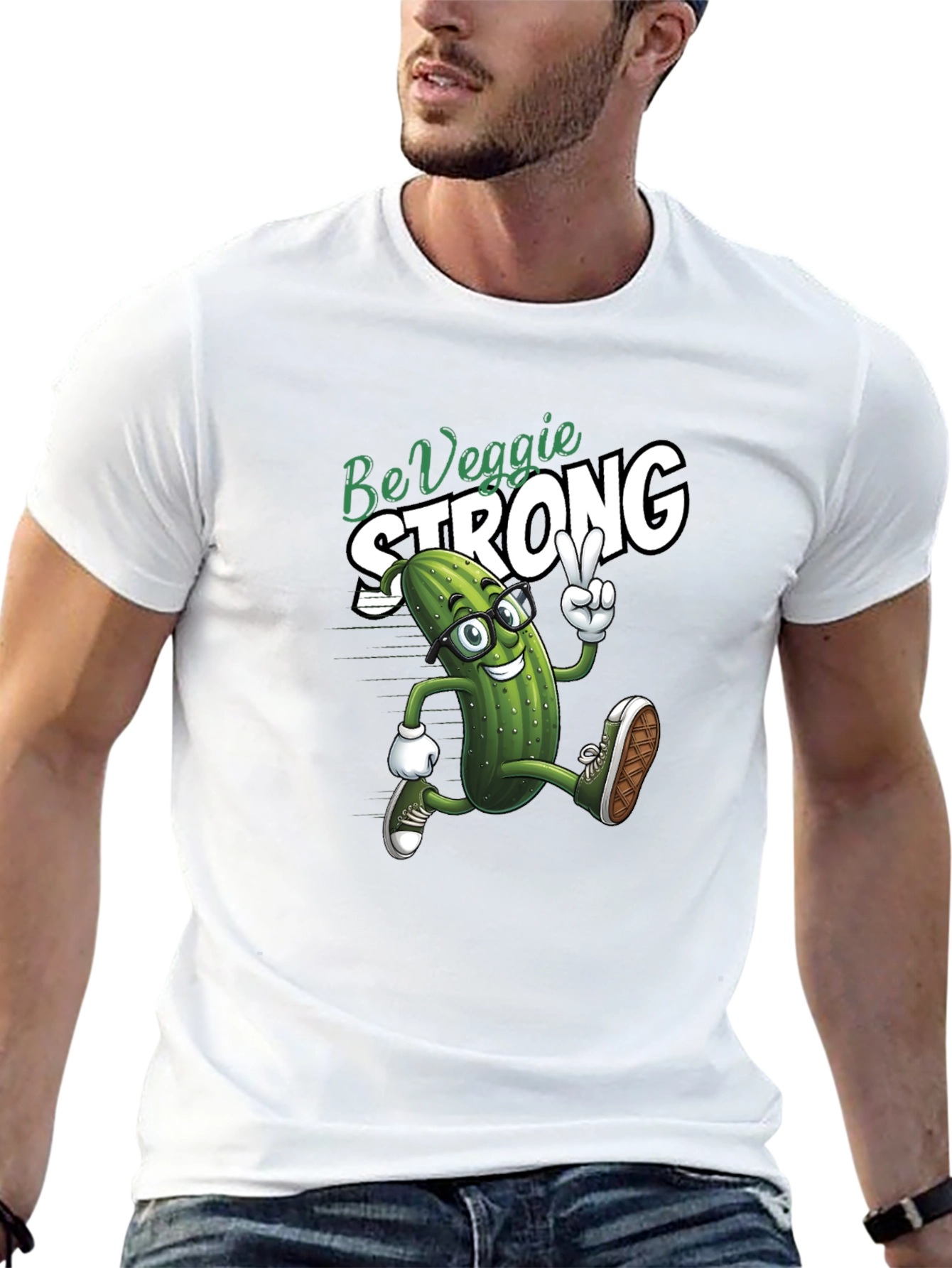 Be Veggie Strong T-Shirt Funny Pickle