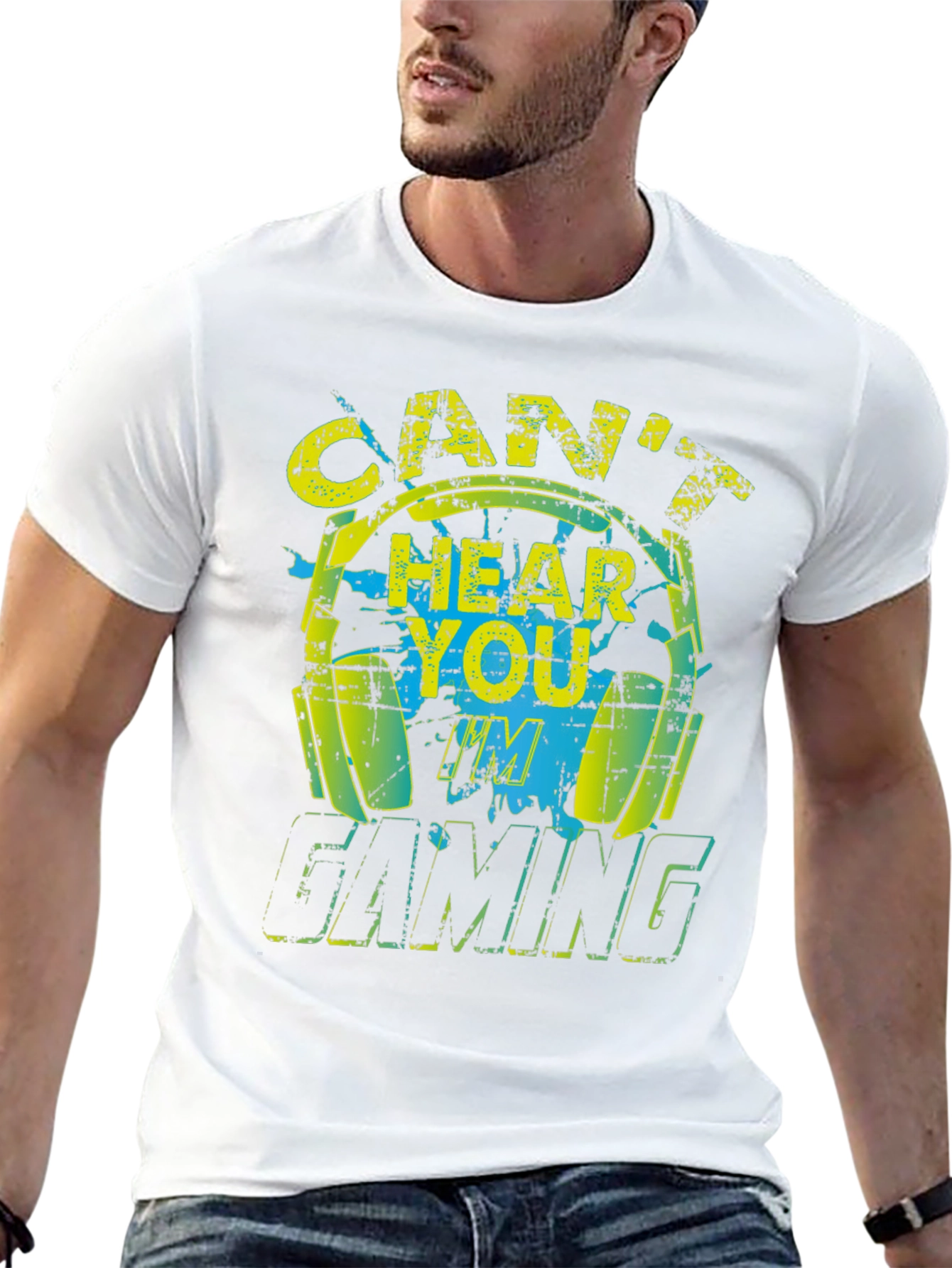 Cant Hear You Gaming Black T-Shirt