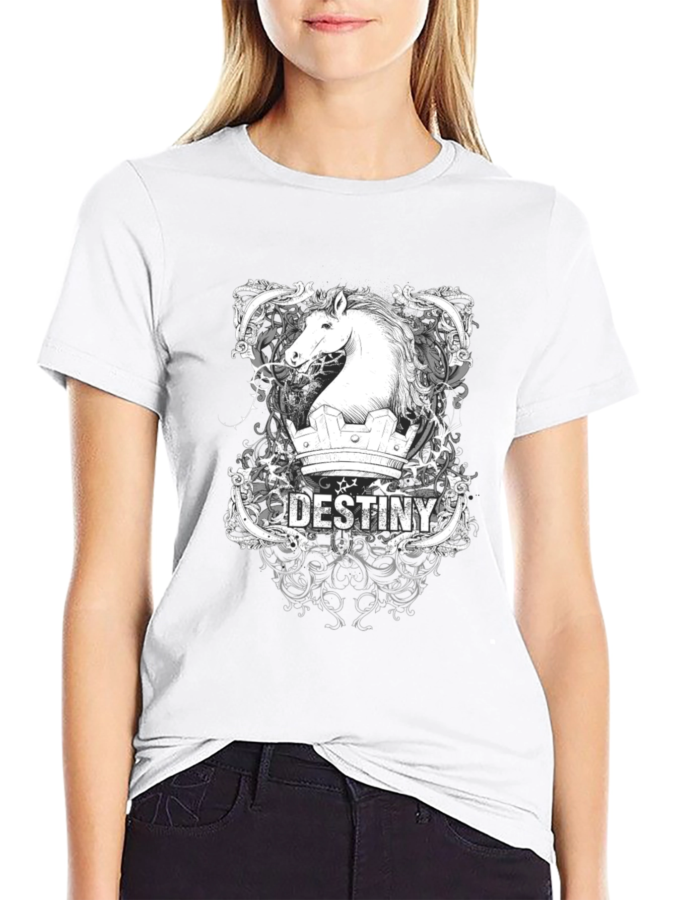 Destiny Horse Knight T-Shirt - Black