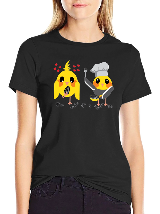 Bird Chef Graphic T-Shirt - Black Cotton Tee