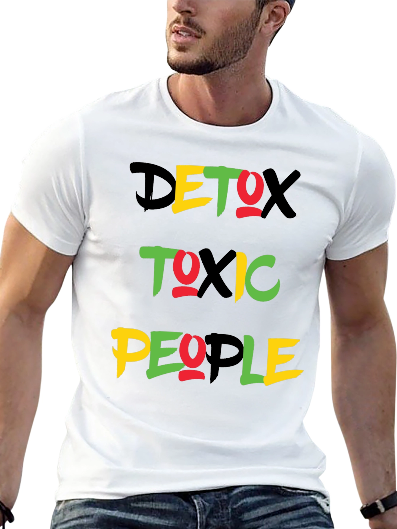 Detox Toxic People Graphic Tee - Black Crew Neck