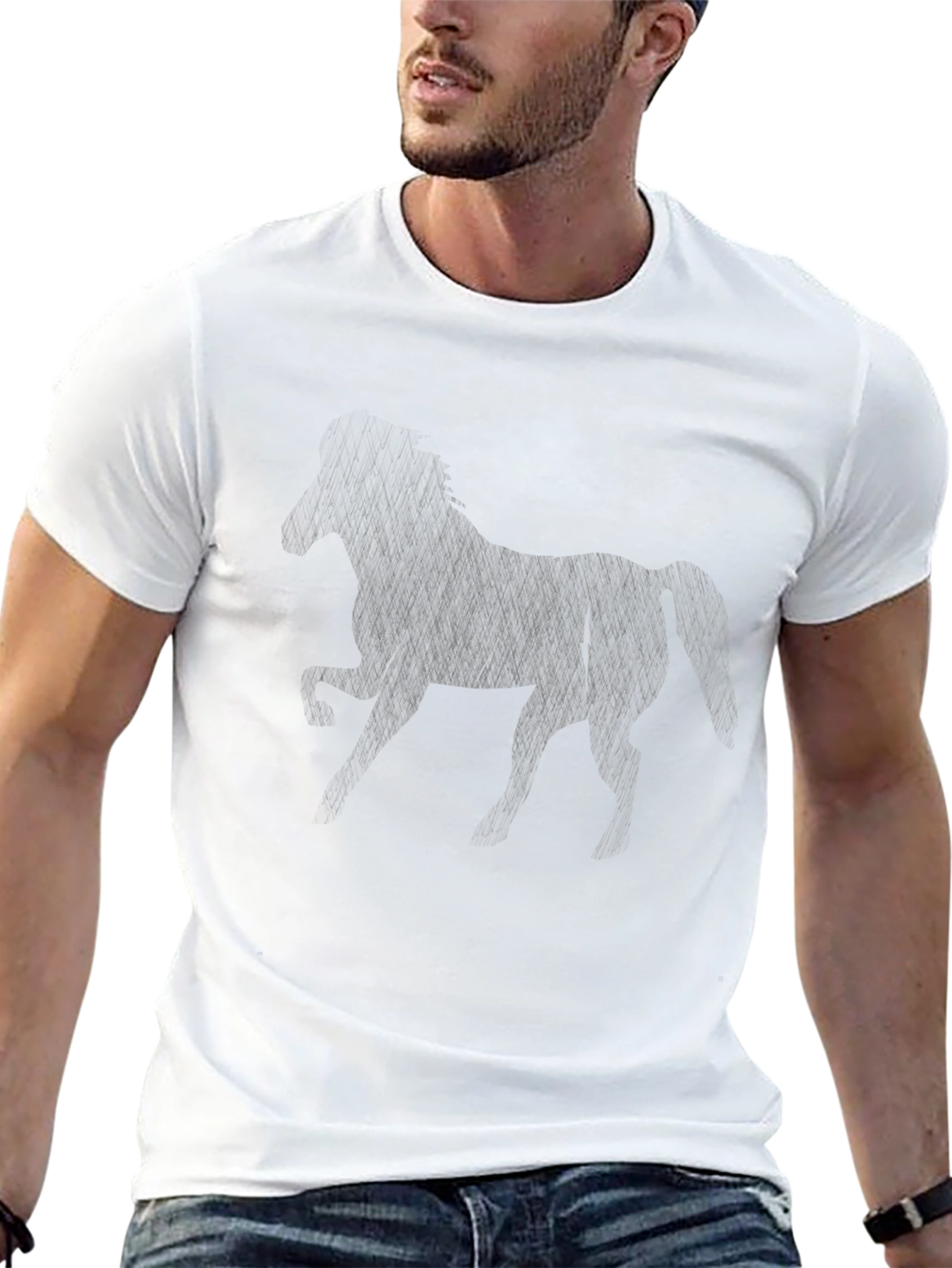 Black Horse Graphic T-Shirt - Unisex Casual Tee