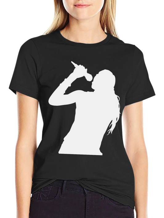 Black T-Shirt with White Singer Graphic