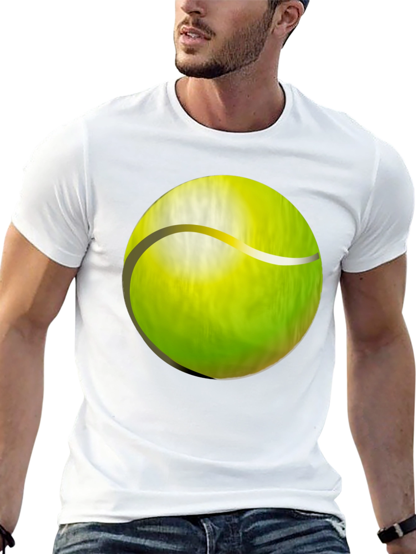 Tennis Ball Graphic T-Shirt - Black Cotton Tee