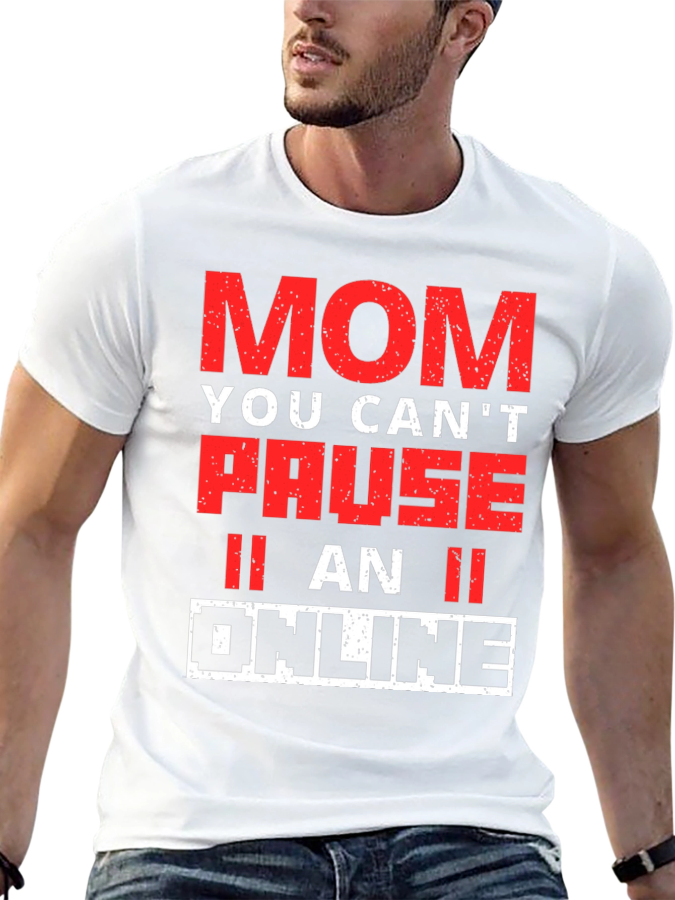 Funny Gamer Mom T-Shirt - You Cant Pause Online