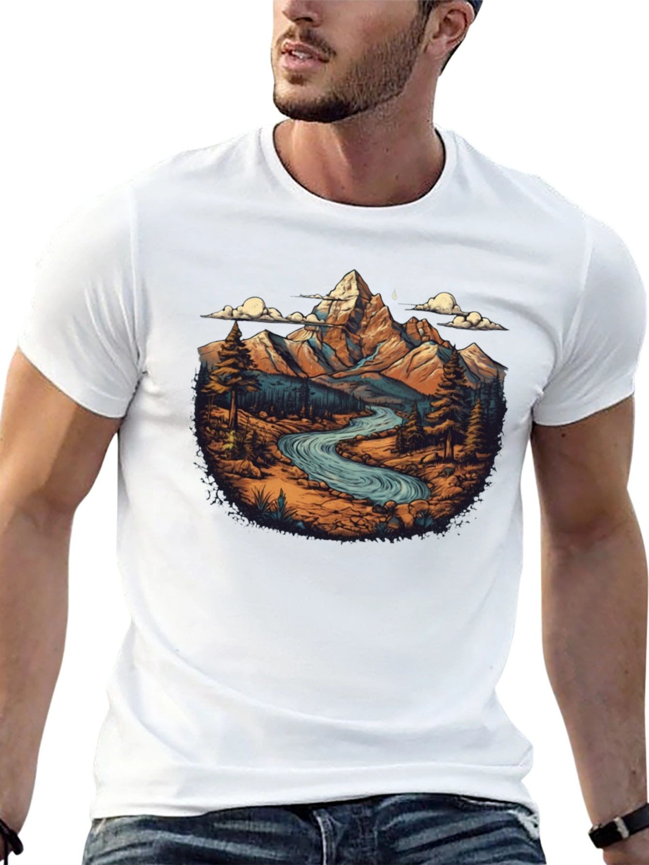 Mountain River Graphic T-Shirt