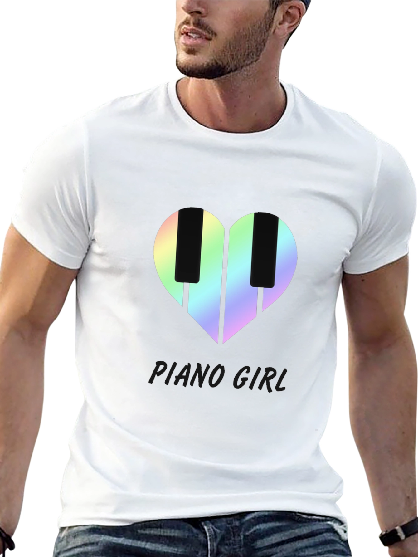 Piano Girl Heart T-Shirt