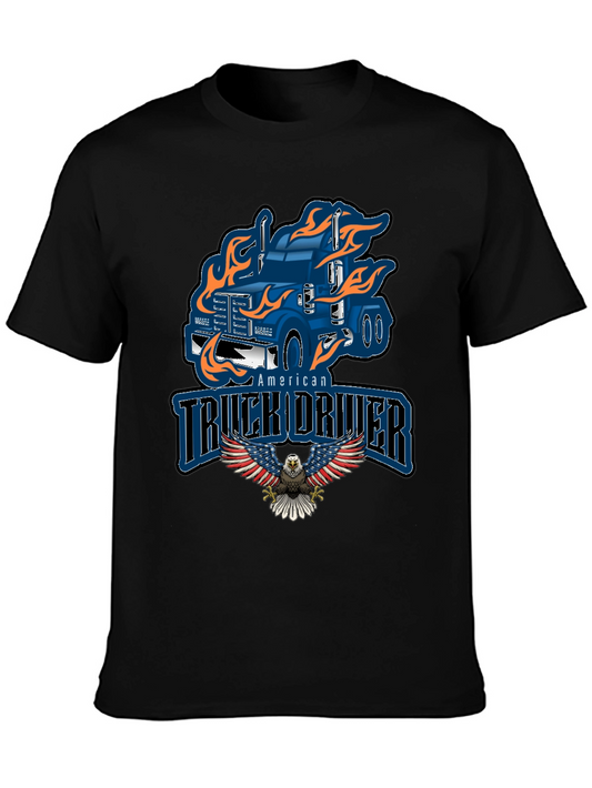 American Truck Driver Graphic T-Shirt
