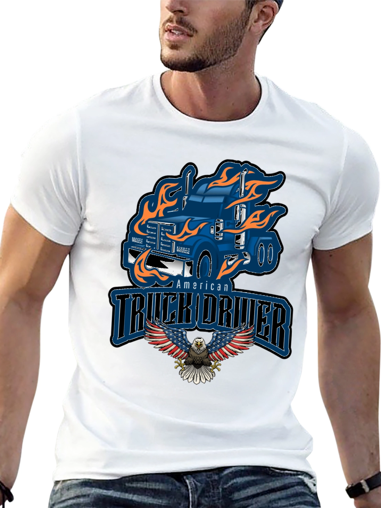 American Truck Driver Graphic T-Shirt