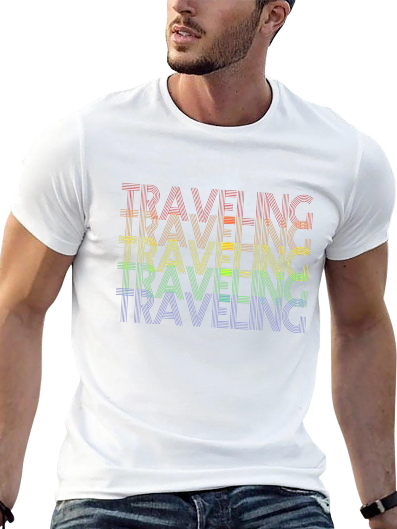 Rainbow Traveling Graphic Tee - Black