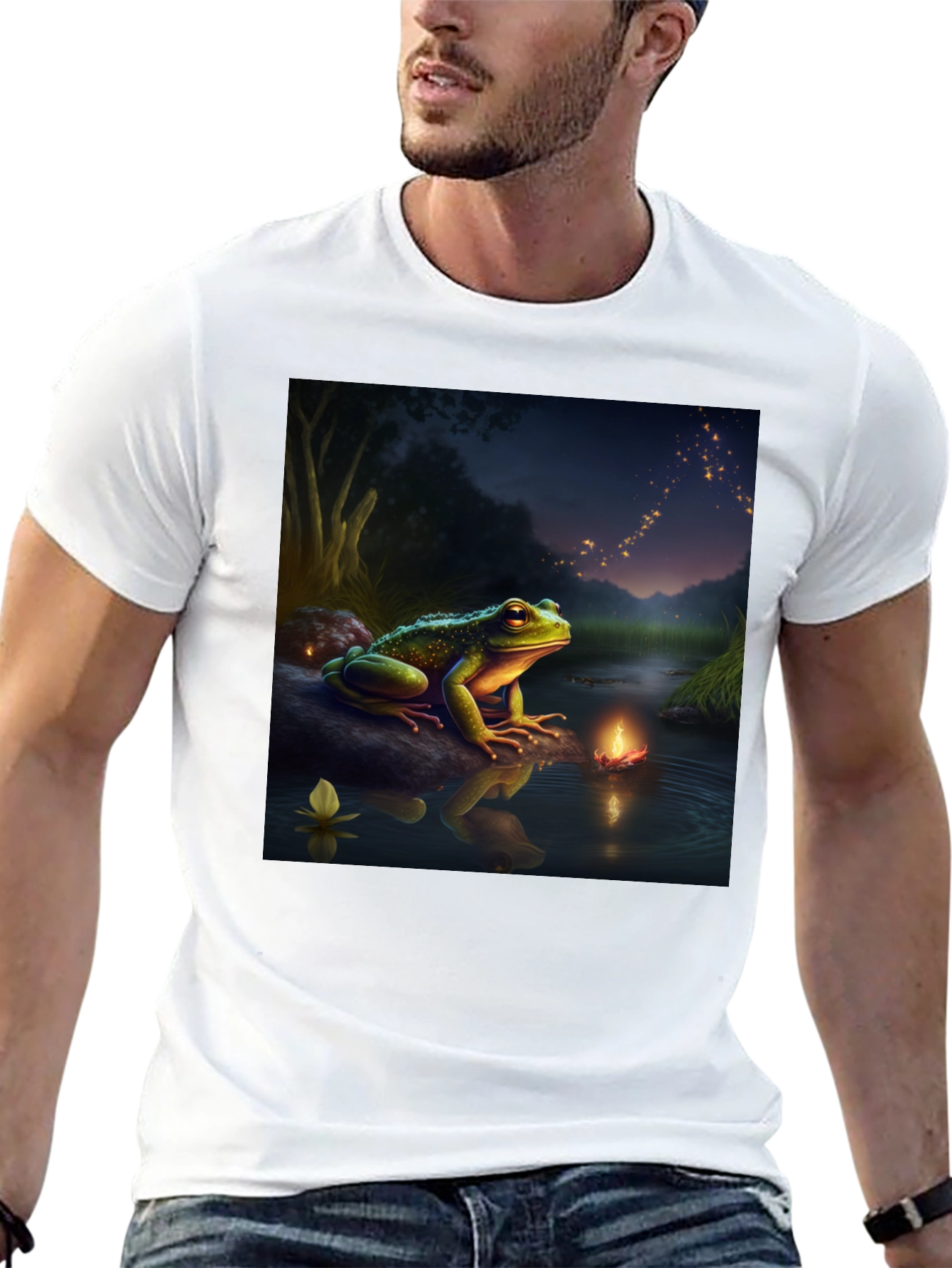 Frog & Firefly T-Shirt - Fantasy Design