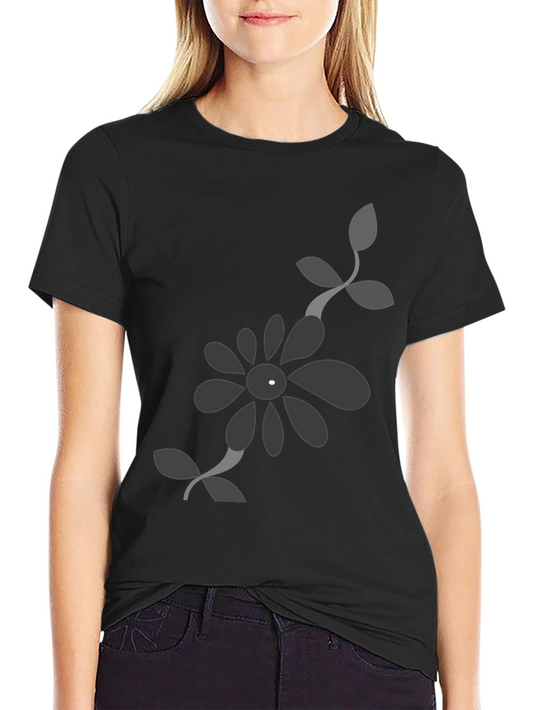 Mens Black T-Shirt with Floral Design