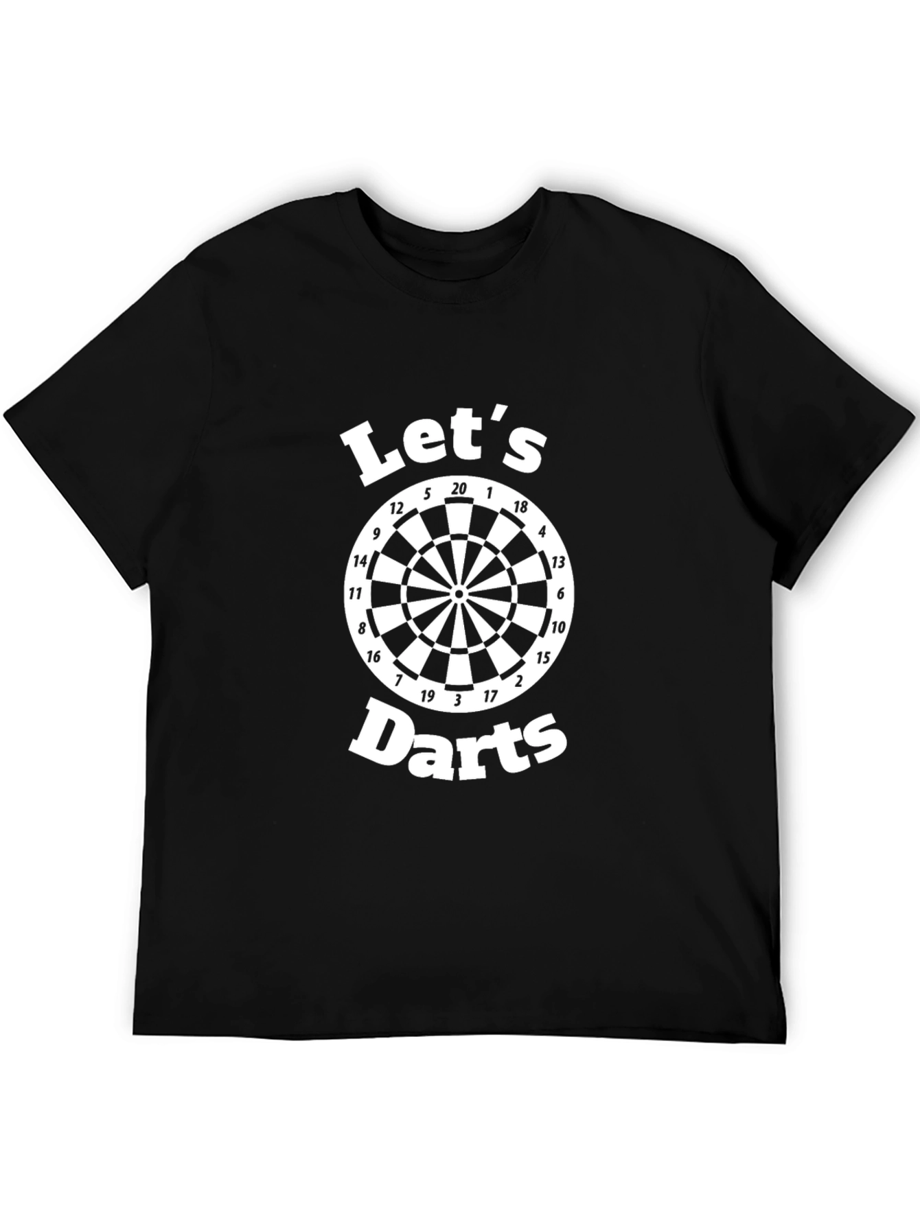Mens Lets Darts Graphic T-Shirt - Black