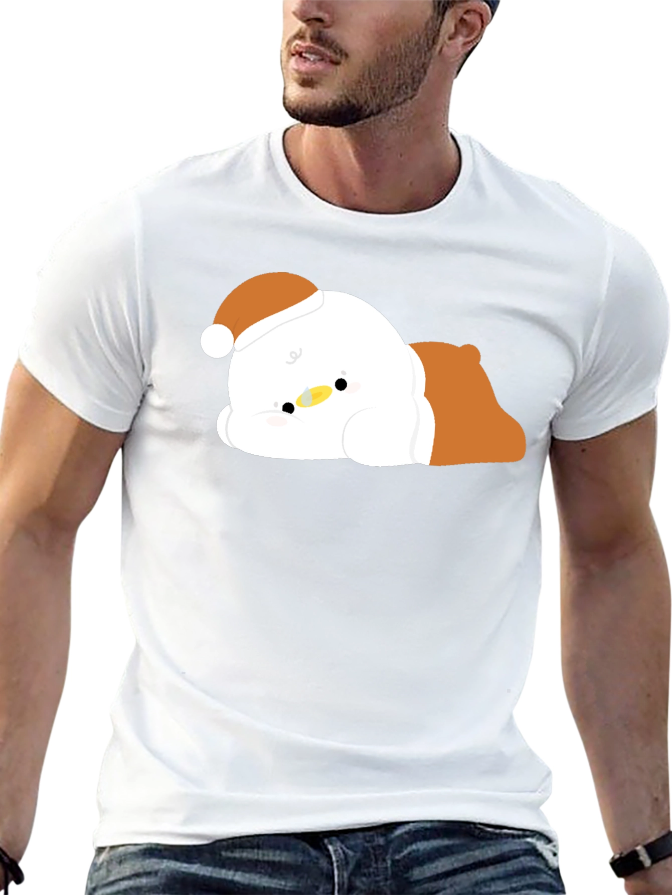 Cute Duck in Santa Hat T-Shirt