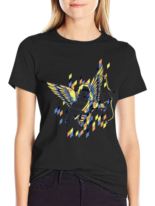 Archangel Graphic Print Black T-Shirt