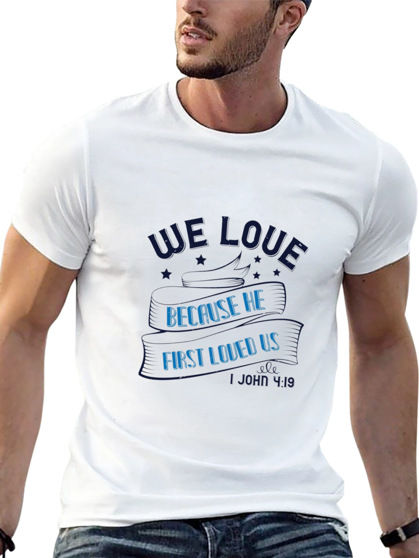 We Love Because He First Loved Us Black Tee