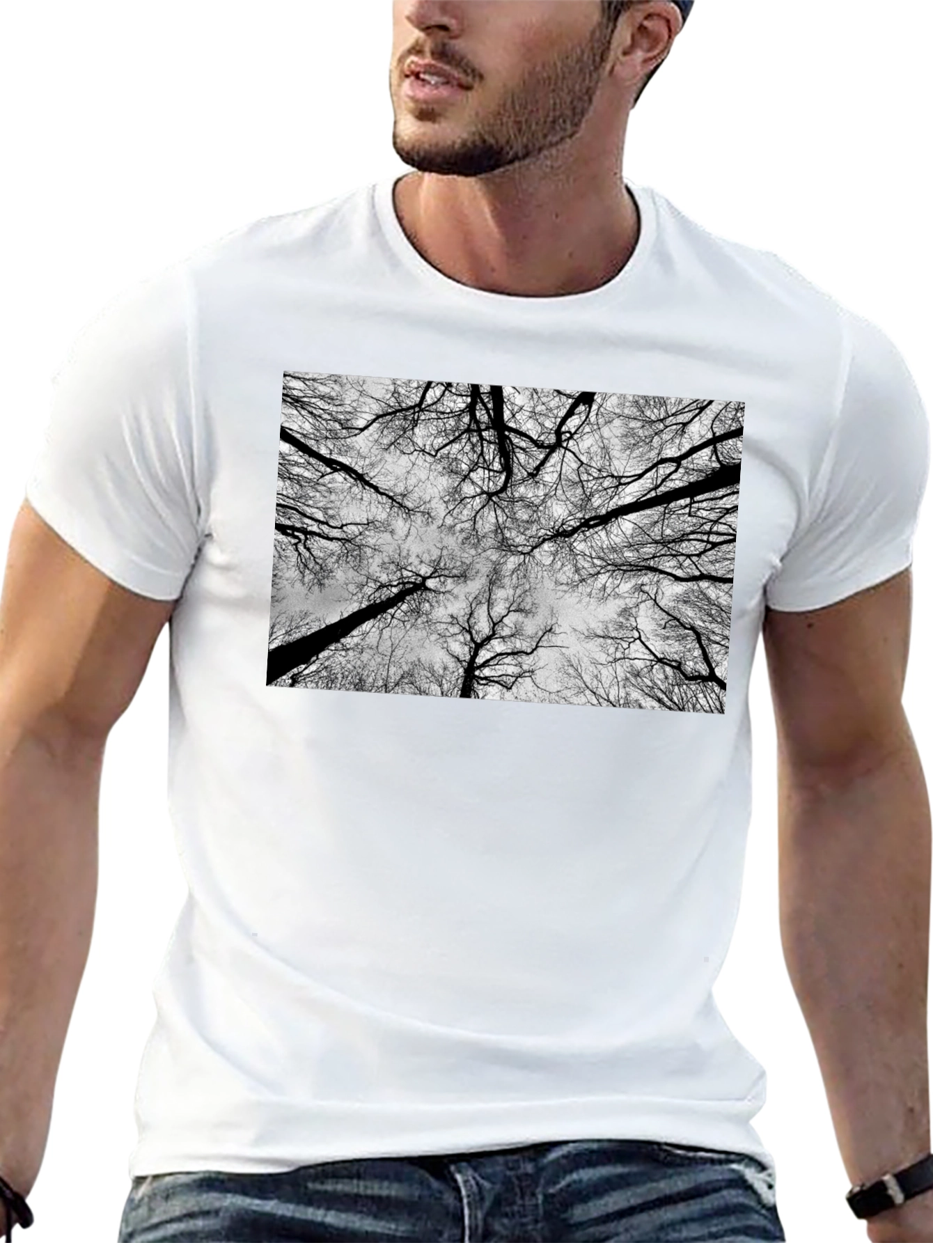 Abstract Trees Black Graphic Tee