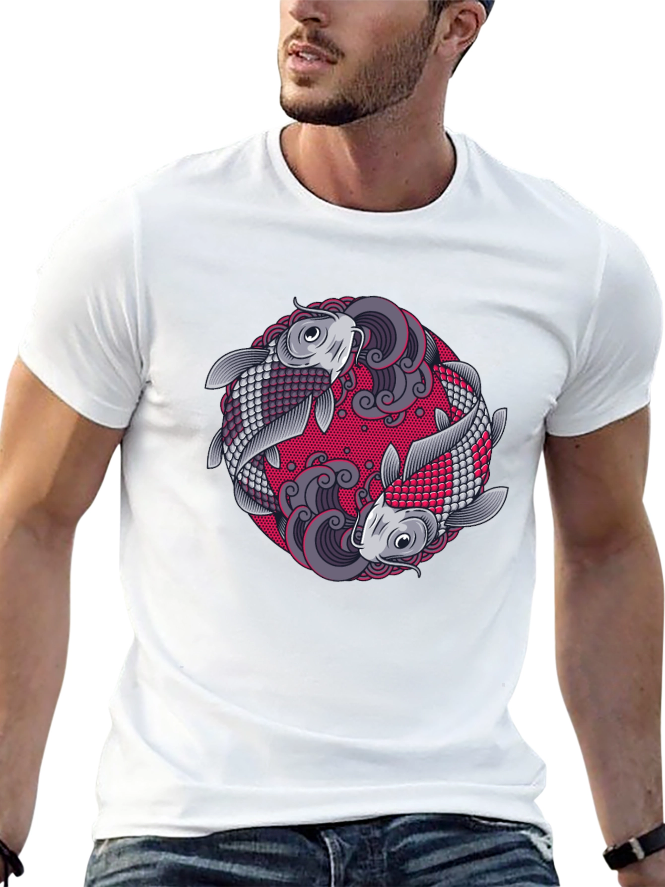 Yin Yang Koi Fish Graphic T-Shirt