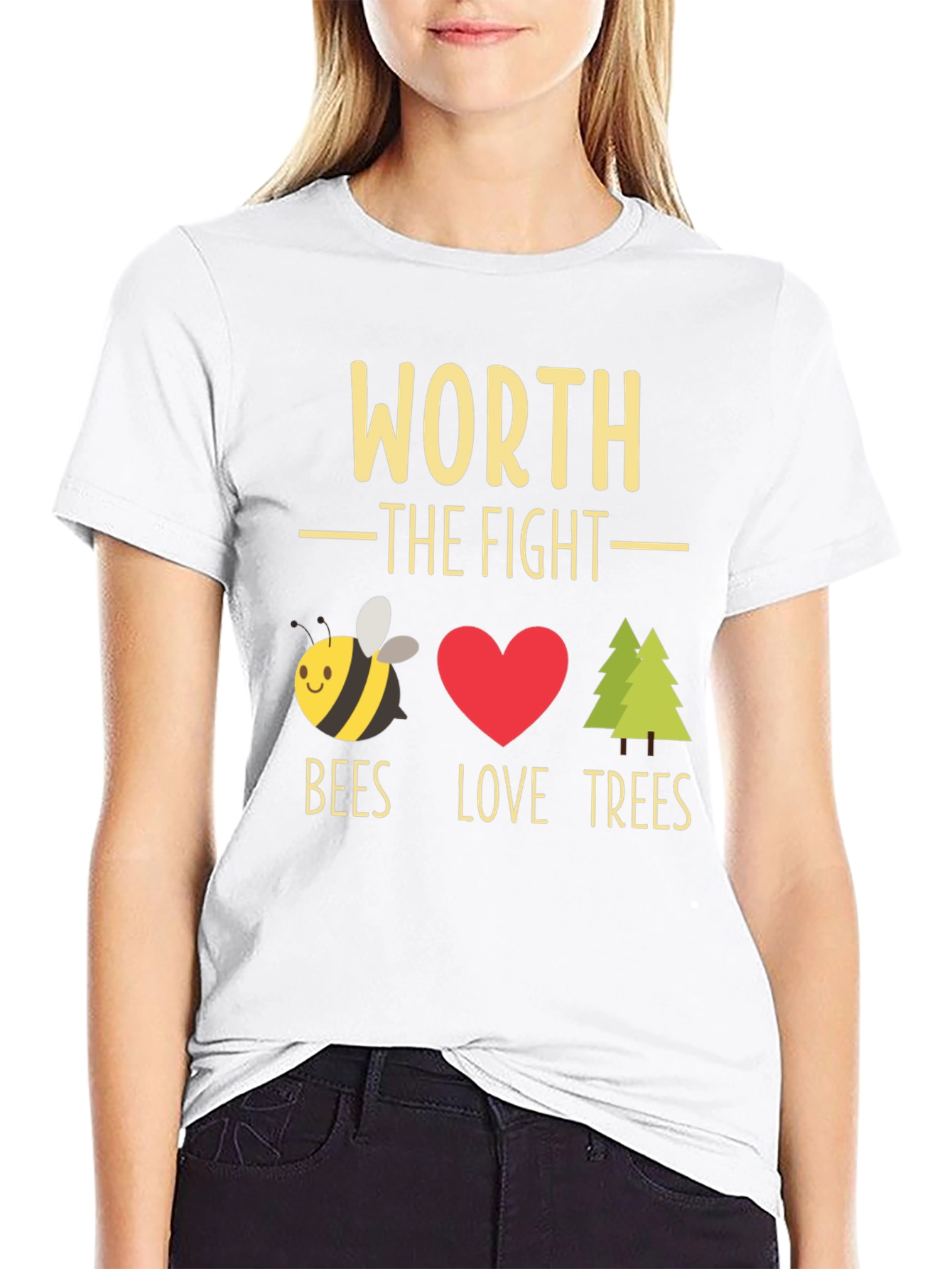 Worth the Fight Bees Love Trees Graphic Tee