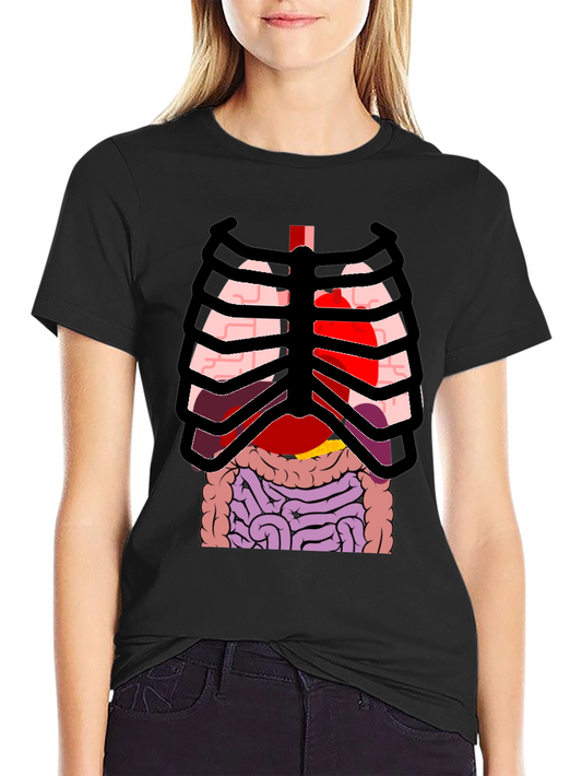 Anatomy Rib Cage Print Black T-Shirt