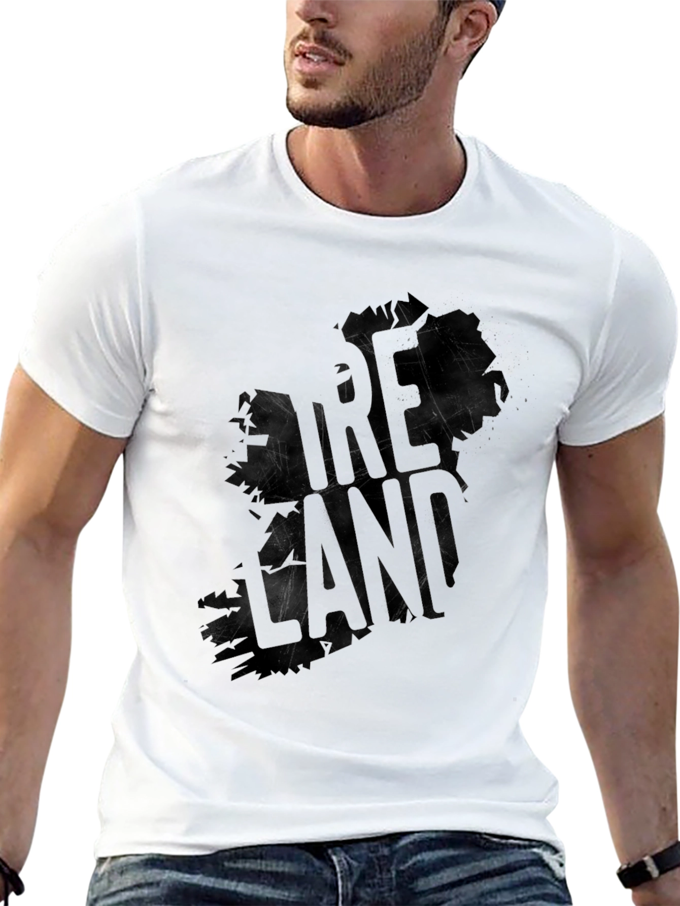 Ireland Map Graphic Black T-Shirt