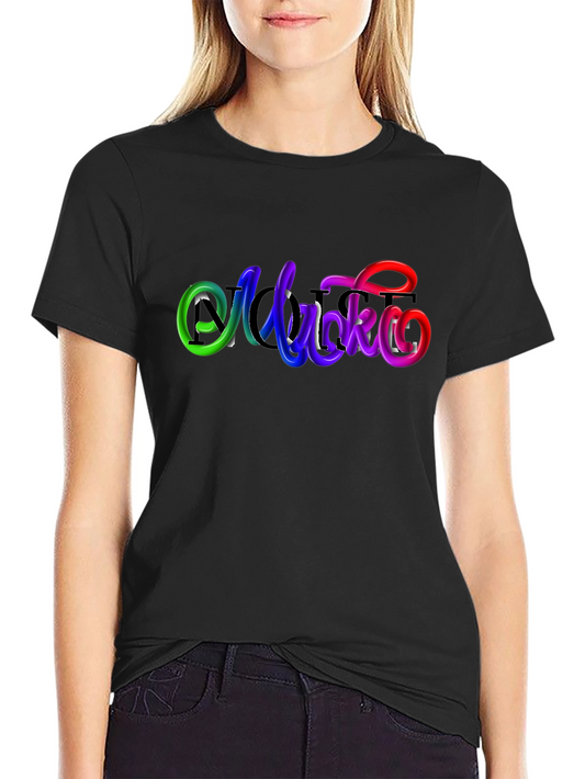 Colorful Mucko Graphic Print Black T-Shirt
