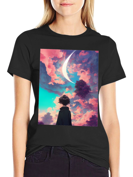 Anime Moonscape Graphic T-Shirt