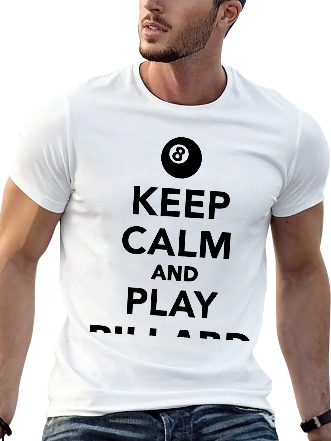 Keep Calm and Play Billiards Black T-Shirt