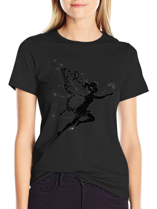 Black Fairy Graphic T-Shirt - Mystical Style
